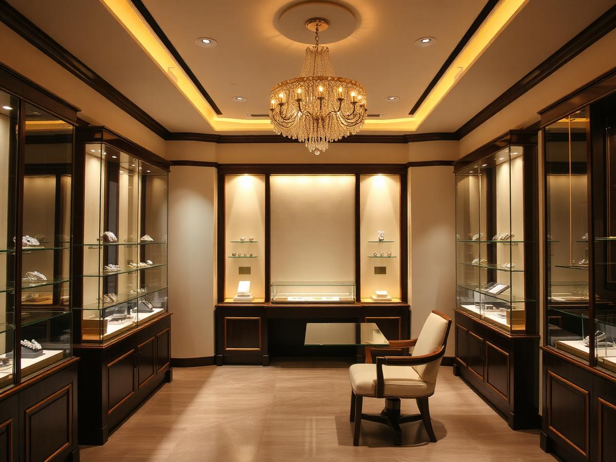 Interior of a fine jewellery showroom